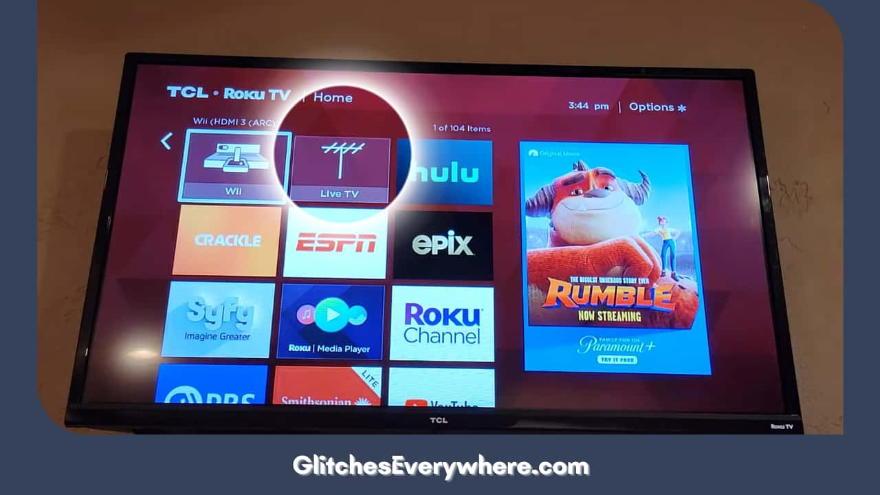 Navigate The Screen To Find And Select The Live Tv Option