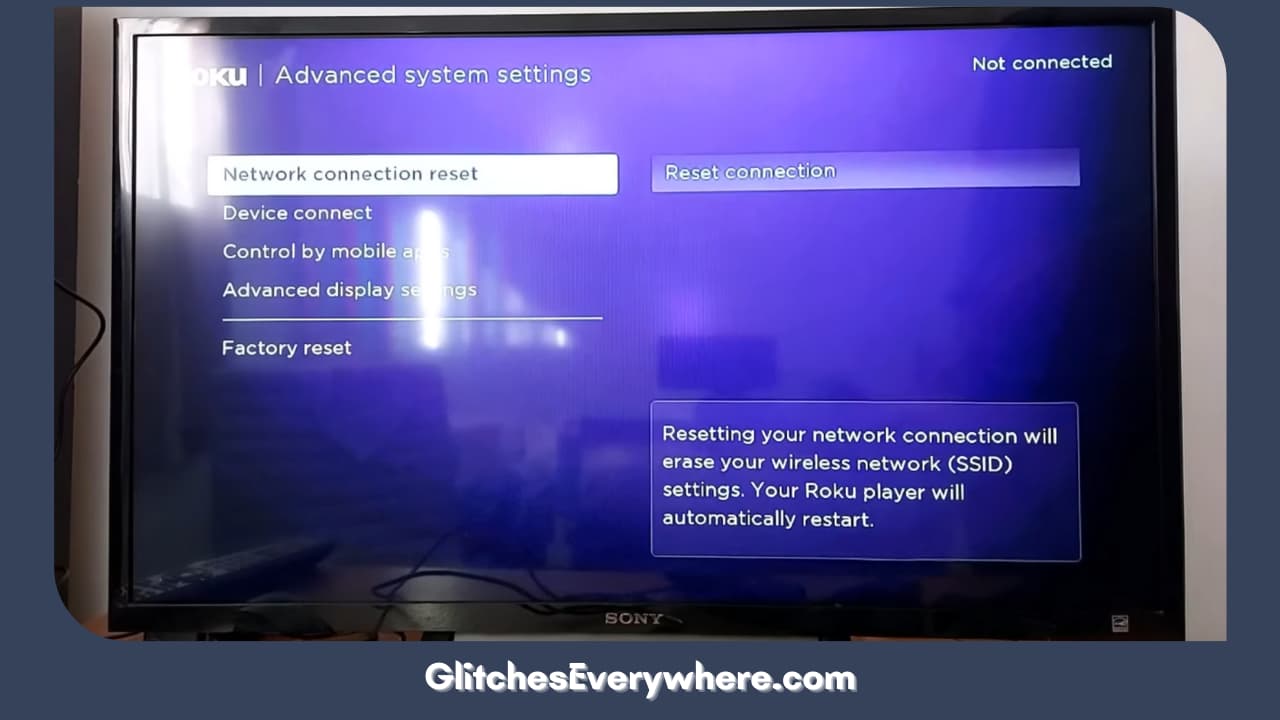 Now, Find The Network Connection Reset Option