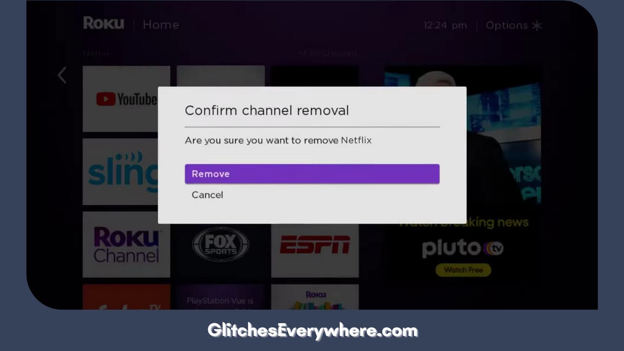 Select This Remove Channel Option