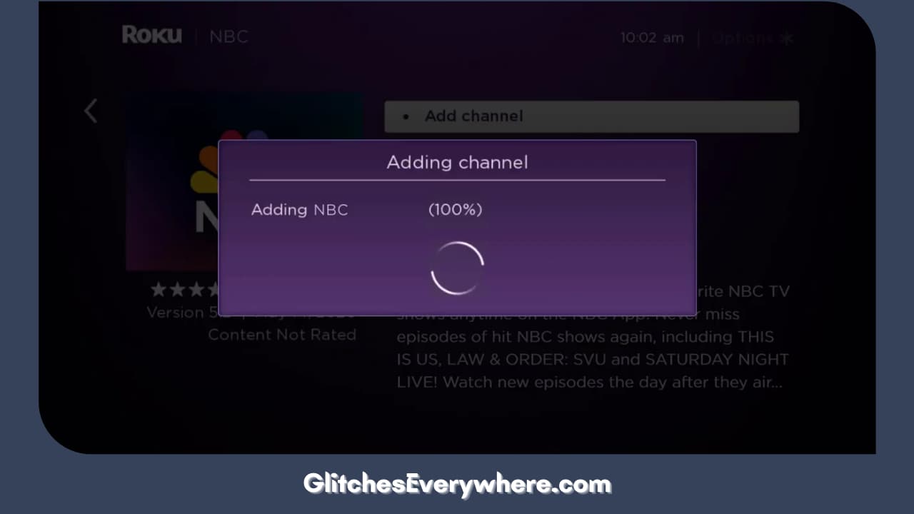 It Will Take A Few Minutes For The Channel To Be Added To Your Roku