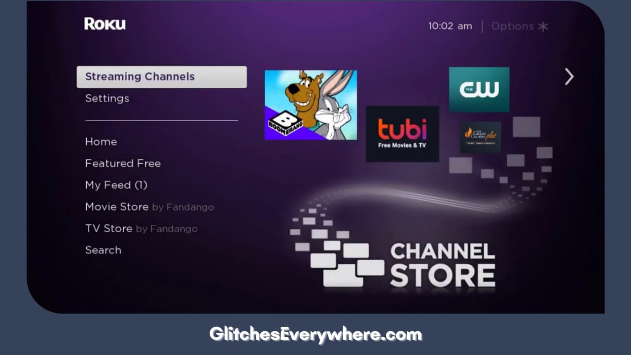 Locate And Select The Streaming Channels Option