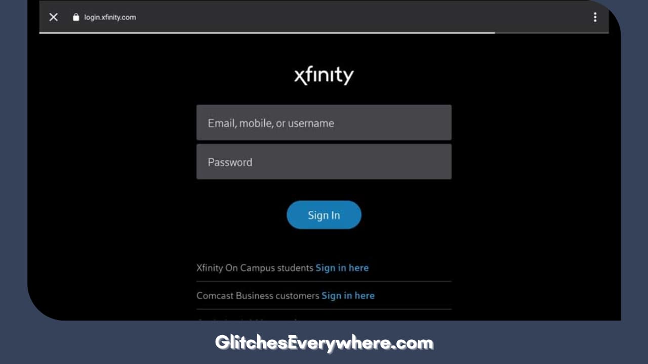 When Entered, You Will Be Prompted To Log In To Your Account Through Your Xfinity Details